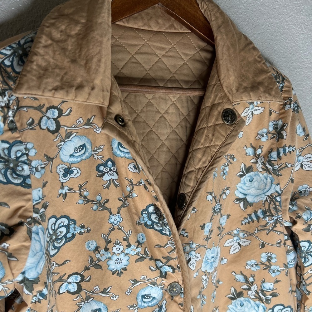 Denim & Co. Women’s Reversible Quilted Stitched Floral Jacket - Picture 11 of 13